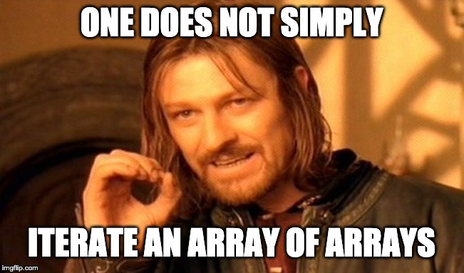 Boromir complains about iterating array of arrays